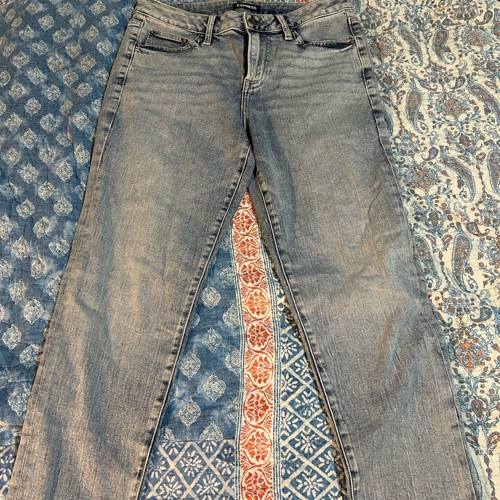 Express High Rise Light Blue Jeans